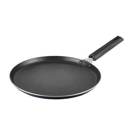 ORANGE Induction Based Aluminium Non-Stick DOSA TAWA/CHAPATI TAWA/PARATHA TAWA with Cool Touch Handle 27.5 CM Diameter, 2.6 MM Platina Series | Induction Friendly | Blue Colour | 275MM