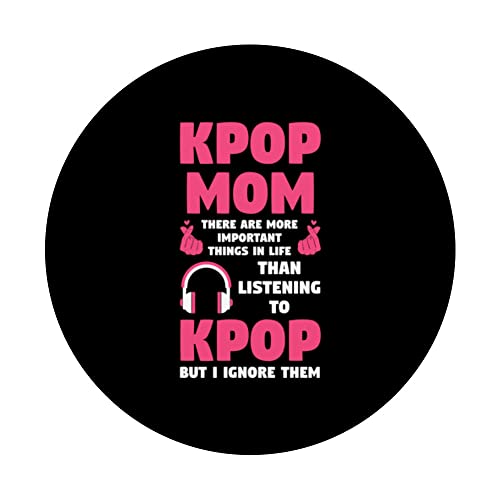 kpop mom there are more important things Kpop Mom PopSockets Swappable PopGrip, Black - Image 3