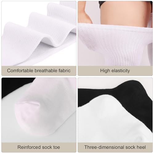 Image of DRESHOW Plus Size Thigh High Socks Striped Over Knee Long Boot Stockings Knee High Tube Socks Leg Warmers for Women