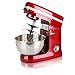LIALIYA Miscelatore di Supporto, Miscelatore a 6 velocità Miscelatore in Acciaio Inox in Acciaio Inox, Ganci di Pasta e bistatotori Miscelatore per condimenti, glassa, meringa,Rosso