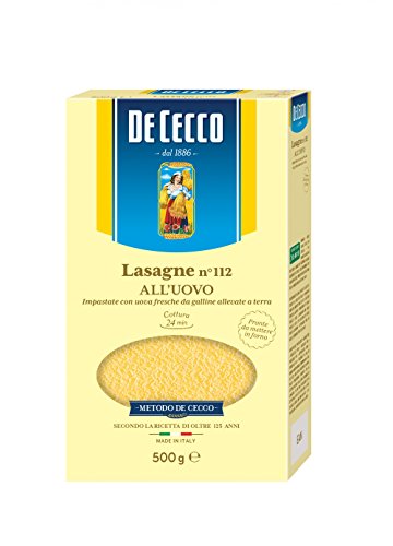 De Cecco 10x Lasagne all'uovo Pasta No. 112 Egg Lasagna 500g