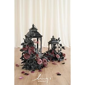 Ling's Moment 6Pack 2ft Artificial Flowers Garland Black & Burgundy Lantern Flower Centerpieces Wedding Aisle Decor Chair Flowers Arch Floral for Signs DIY Table Wall Window Cake Decoration Lings Moment 6Pack 2ft Artificial Flowers Garland Black Burgundy Lantern Flower Centerpieces Wedding Aisle Decor Chair Flowers Arch Floral for Signs DIY Table Wall Window Cake Decoration