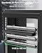 VCELINK 24-Port All Metal Blank Keystone Shielded Patch Panel, 1U Rackmount Housing with Cable Management Bar and Ground Wire, Compatible with RJ45, HDMI, and Blank Keystone, 19 Inch