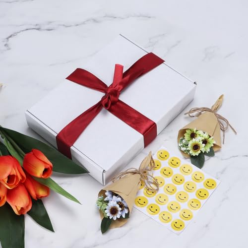 Image of RLAVBL 11x8x2 Shipping Boxes Set of 25, White Corrugated Cardboard Box for Packing, Mailing, Business