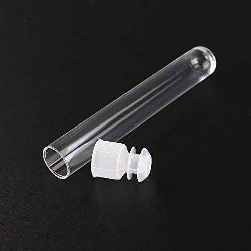 NUOLUX Kunststoff Probenröhrchen Mit Kappen 7.5 X 1.2 Cm Transparent 25 Stück - Labor Reagenzgläser Für Kleine Proben Und Geschenkverpackung