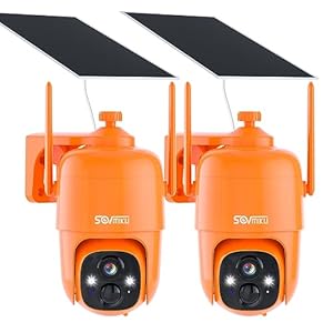 SOVMIKU Hephaestus 2X1 Active Defense Solar Security Camera Wireless Outdoor,PIR Motion Detection, Easy to Setup, Starlight Color Night Vision,Two Way Audio, Audible Flashlight Siren,SD Slot