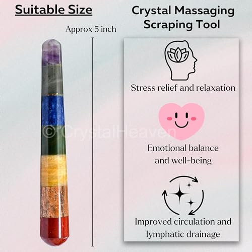Image of Large Chakra Crystal Wand - Smooth Crystal Wand for Energy Healing, Chakra Balancing, Meditation and Home Decor - Crystals and Healing Stones for Gift