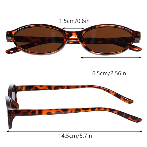 3 Pairs Retro Oval Cat Eye Sunglasses for Women 90s Designer Narrow Sunnies Y2k Trendy UV protection Sun Glasses2