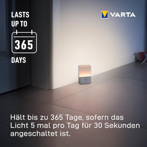 VARTA Nachtlicht mit Bewegungssensor LED inkl. 3x AAA Batterien, Motion Sensor Night Light, einfache Installation: Schraube… – Ansicht 2