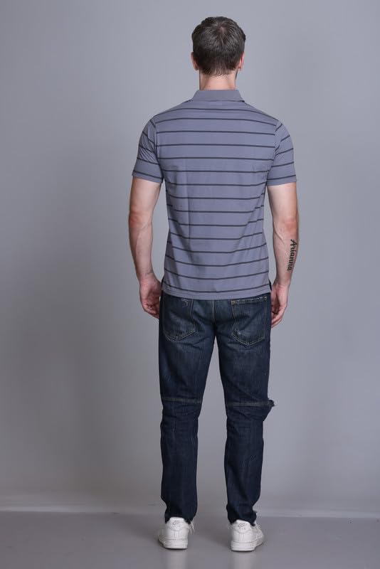 Image of SANE ORIGINALS Half Sleeve Polo T-Shirt for Men with Pocket || Stripe Collar and Pocket T-Shirt for Men Half Sleeves