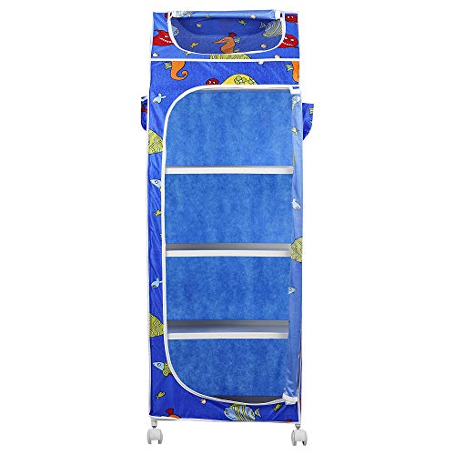 Image of Little One's | 5 Plastic Shelves Baby Foldable Wardrobe (Made in India), Unbreakable Material, (Plastic Structure)| Aquatic Blue | HP5 /FB