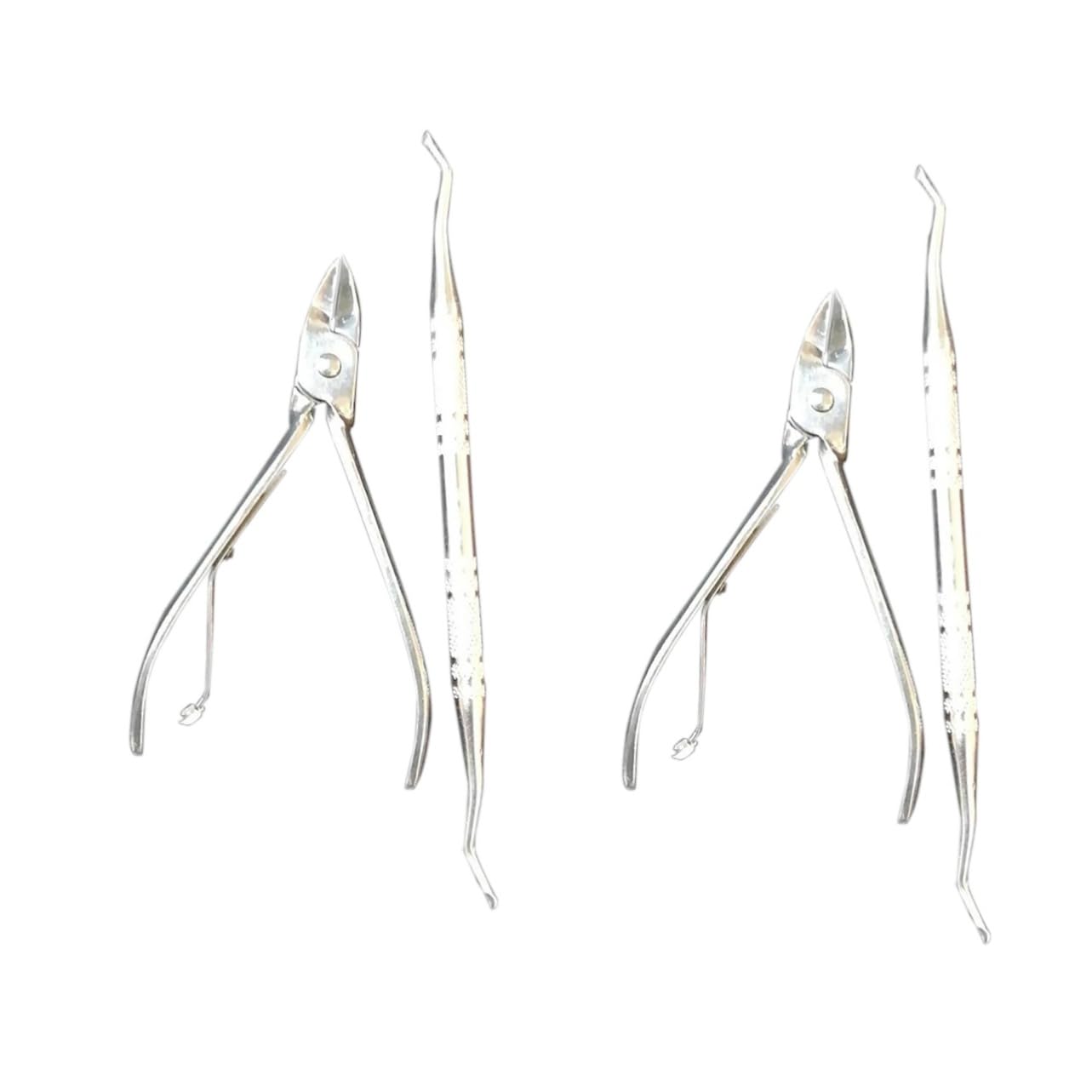 FOMIYES 2sets Nail Cuticle Trimmer Manicure Scissors Plier Steel Clippers Nail Clipper Dead Skin Removal Tool 2pcs*2
