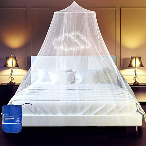 Mosquito Net for Bed Large White Bed Canopy for Girls Hanging Bed Net for Single to King Size Beds Hammocks Cribs Easy Installation Ideal for Bedroom Decorative, Travel with Storage Bag