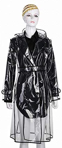 LERTREE Women's EVA Transparent Raincoat Lightweight Rainwear Waterproof Rain Jacket with Belt