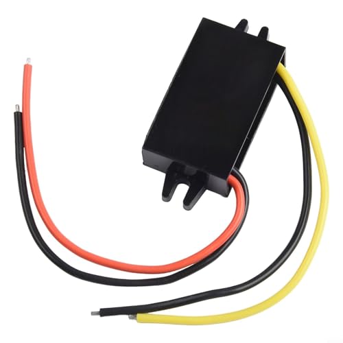 Bulevisiter DC12V to 5V Voltage Converter 3A 15W Power Supply for Car and Motorcycle, ABS Material, Black