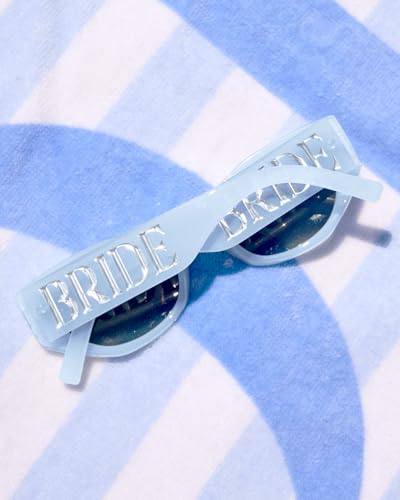 xo, Fetti Blue Bride Sunglasses | Bachelorette Party Sunnies, Engagement Decorations, Bridal Shower Accessory, Bach Supplies, Bridesmaid Favors, Bride To Be Gift4