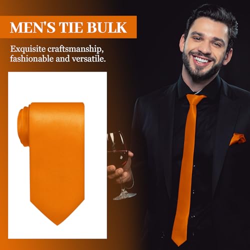 Image of Syhood 6 /12 /24 Pcs Men Ties Set Solid Satin Pure Color Business Formal Necktie Tie 57 inch for Men Occasion Wedding