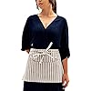 MEEMA Waist Apron with Pockets | Striped Upcycled Cotton and Denim | Waitress Apron for Women | Half Apron for Restaurant, Shop Work | 23X13 in, One Size Fits All MEEMA Waist Apron with Pockets | Striped Upcycled Cotton and Denim | Waitress Apron for Women | Half Apron for Restaurant, Shop Work | 23X13 in, One Size Fits All