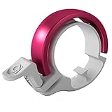 Knog Oi Classic Groß Fahrrad Klingel 23,8 - 31,8mm Bike Bell Glocke Design Slim MTB Laut Ringförmig, KNCL, Farbe Weiß Pink