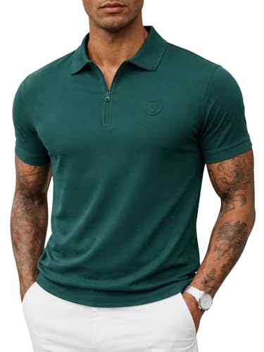 Image of Veirdo Men's Regular Fit Interlock Polo T-Shirt, Cotton Fabric, Half Sleeves,Stylish Collared Neck, Perfect for Casual and Office Wear, Soft, Comfortable (S-2XL)
