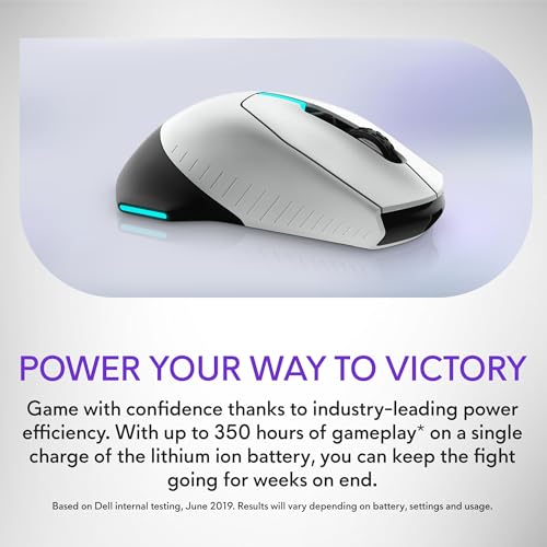 Image of Alienware Wired /Wireless Gaming Mouse AW610M - 16000 DPI, Optical Sensor, Ambidextrous, 7 Buttons, 3-ZONE 16.8m AlienFX RGB Lighting, Edge-Free Design, Ergonomic - Lunar Light