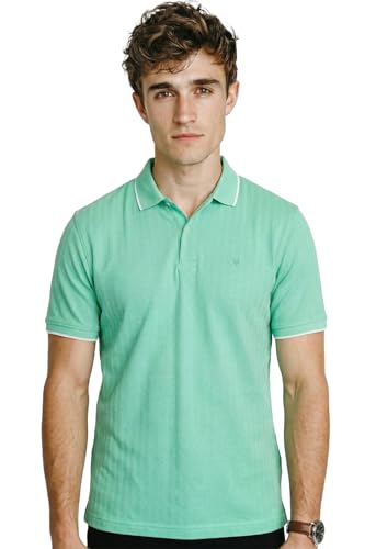 Image of Allen Solly Men's Polo T-Shirt | Premium Herringbone Texture | Solid | Regular Fit | Smart Casual Wear