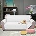 U-NICE HOME Reversible Sofa Cover Couch Cover for Dogs with Elastic Straps Water Resistant Furniture Protector for Pets Couch Cover for 3 Cushion Couch (Sofa, White/White)