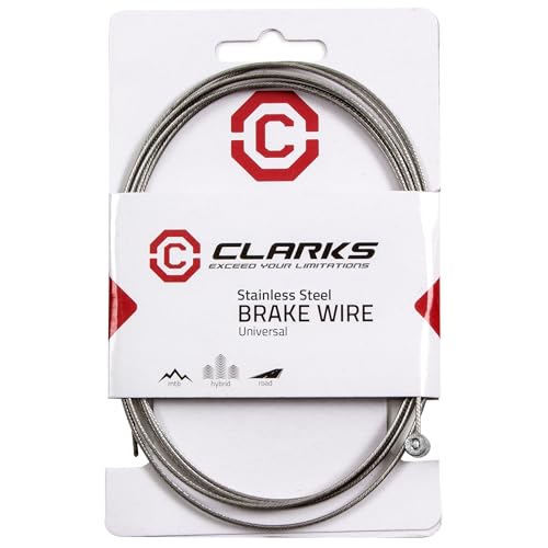 Clarks Stainless Steel Brake Wire - 2m Universal Stainless Steel Brake Cable for Front and Rear Brakes for Mountain Bikes (MTB), Hybrid and Road Bikes