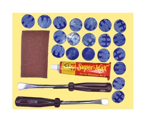 Image of WTH Cycle Tire Puncture Repair Kit, Burst Tyre, Lever, Patch, Glue (24Pcs /Set)
