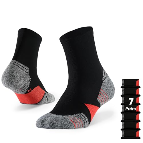 WANDER Mens Athletic Socks 7 Pairs Thick Cushioned