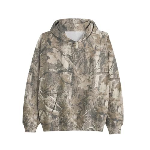 Baimiu Womens Camo Hoodies Maple Leaf Print Oversized Hooded Sweatshirt Fashion Y2k Outfits Trendy Fall Clothes with Pockets