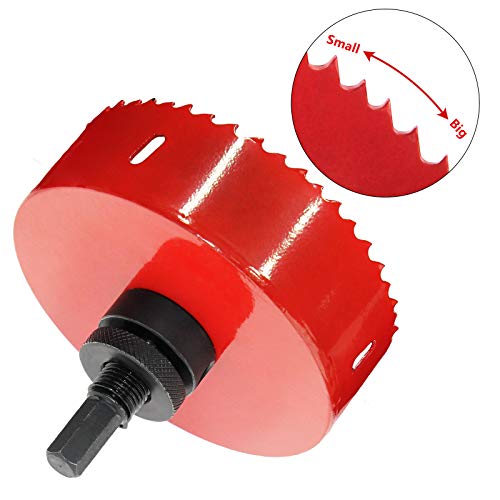 Image of Luomorgo 4.5 inch Hole Saw, 1 1 /4 inch Cutting Depth HSS Bi-Metal Hole Cutter for Wood Cornhole Boards Plastic Drywall & Metal Sheet