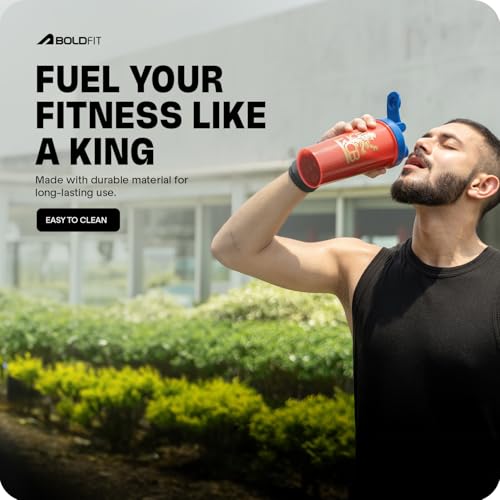 Image of Royal Challengers Bengaluru RCB Official Merchandise Gym Shaker for Protein Shake Leakproof Shaker Bottles for Protein, Preworkout & Bcaa Shake, Protein Shaker Bottle for Gym, Gym Bottle - Red