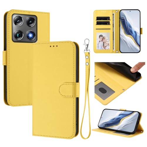 Flip �P�[�X�J�o�[ �Ή��@�� for Motorola Signature/Edge 70 Ultra / X70 Air Pro �y�������[�h�z�y�J�[�h�X���b�g���z�z�y�X�}�z�P�[�X�z�y�}�O�l�b�g�N���X�v�zStand Yellow