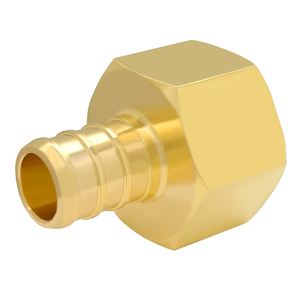 Hooshing 12 adaptadores NPT hembra Pex de 1/2 pulgada x 1/2 pulgada de latón