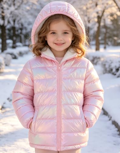 Image of Lovekider 4-12 Years Girls Hooded Puffer Jacket Warmth Padded Winter Coat