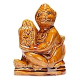HUMOCHUSON Escultura Ceramica Escultura De Mono De Cerámica para Sala De Estar, Oficina, Hogar, Mascota Decorativa, Color Caqui