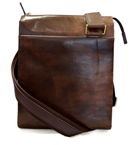 Sacoche de tablet sac cuir d'èpaule sac postier sac en cuir homme ipad femme bandoulière messenger bandoulière en cuir marron fonce