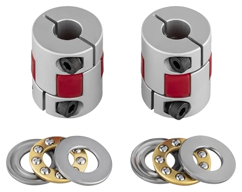 Turmberg3D - Präzisions Wellenkupplungs Set für 3D-Drucker – Klauenkupplung mit Axiallager für Nema Schrittmotoren, verhindert Z-Wobbling & erhöht Z-Achsen-Genauigkeit (5x8mm)