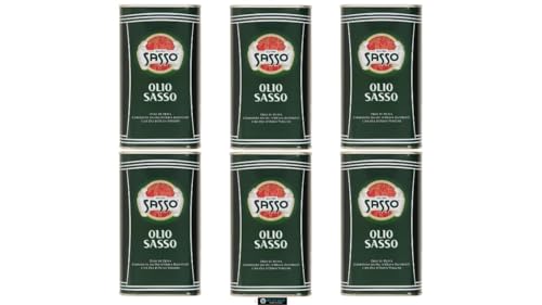 Olio Extra Vergine d'Oliva, Sasso 100% Italiano, Set di 6 Bottiglie da 1 Litro,+ portachiavi italy shop service