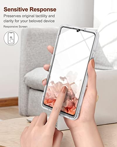 SURITCH for Samsung Galaxy A42 5G Case, Built-in Screen Protector 360 Full Body Protection Shockproof Rugged TPU Bumper Protective Case Cover for Samsung Galaxy A42 5G - Marble