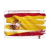 YTUOPWE Felpudo con imagen de la bandera de España. Rendimiento del producto: antes de colocar la alfombra de entrada, mantén el suelo seco para evitar resbalones. Puede eliminar rápidamente la suciedad de los zapatos y mantener el suelo limpio y seco. Nuestras alfombrillas miden solo 1 cm de alto y se pueden abrir fácilmente con puertas sin atascarse ni rizarse.