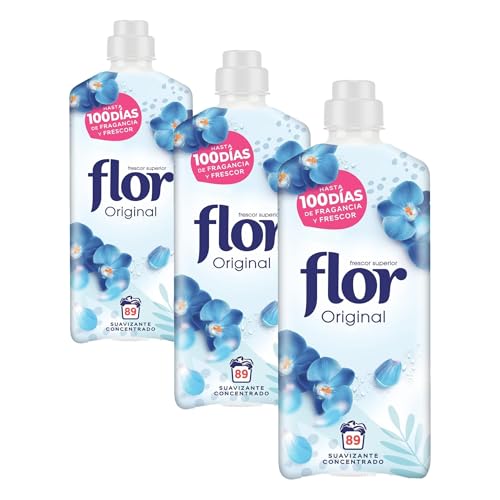 Flor Original, Suavizante Concentrado, para la Ropa, 89 lavados, 1602 mililitro, 1 (Paquete de 3)