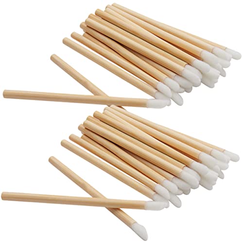 Gogogmee Wooden Lip Brush Set 100pcs Makeup Tools for Lipstick Lip Gloss Foundation for Women Compact Easy to Carry