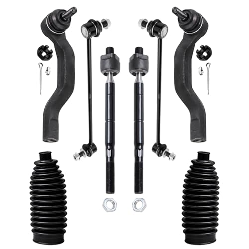 Detroit Axle - 8pc Front Suspension Kit for Toyota RAV4 2006-2018, 4 Inner & Outer Tie Rod End Links 2 Sway Bar Links 2 Boots 2007 2008 2009 2010 2011 2012 2013 2014 2015 2016 2017 Replacement