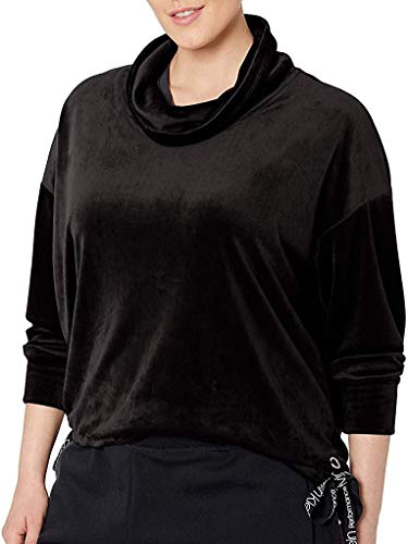 Calvin Klein Women's Plus Size Bottom Tie Cowl Neck Pullover