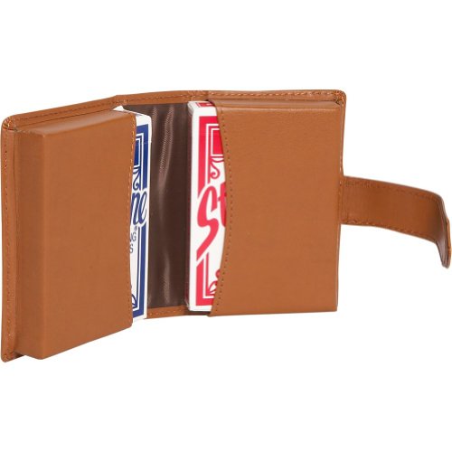 Royce Leather Royce Genuine Bonded Leather Double Playing Card Deck Case Black2