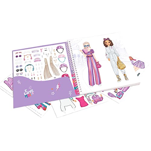 Depesche 12077 TOPModel Tiny Dancer Dress 24 Pages to Design Fashion Outfits, Spiral Book Includes 11 Sheet with Beautiful Stickers, Multicoloured, ca. 18 x 17,5 x 1 cm - Image 3