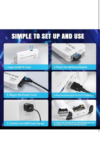 New 2026 Upgraded 4k TV Video Game Gaming System, Plug & Play Video TV Games HD with Wireless 2 Controllers for Men/Women/Girls/Boys/Adult/Kids 7 41kABjvH5VL