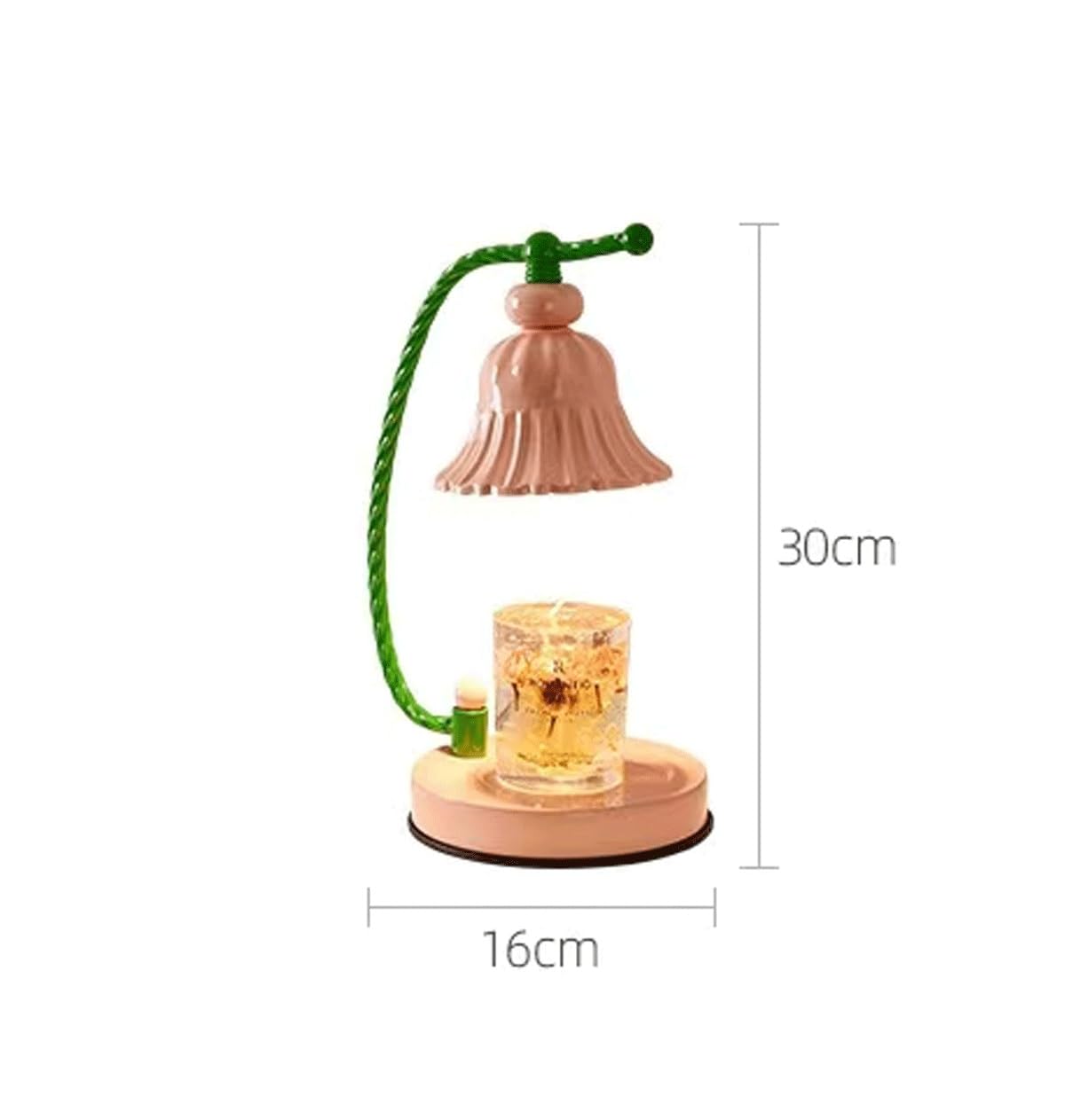 Lampada calda a forma di giglio, romantica lampada da scrivania per aromaterapia, tempo di regolazione regolabile, con 2 lampadine, un regalo per ragazze, donne e madri (senza cera) (versione
